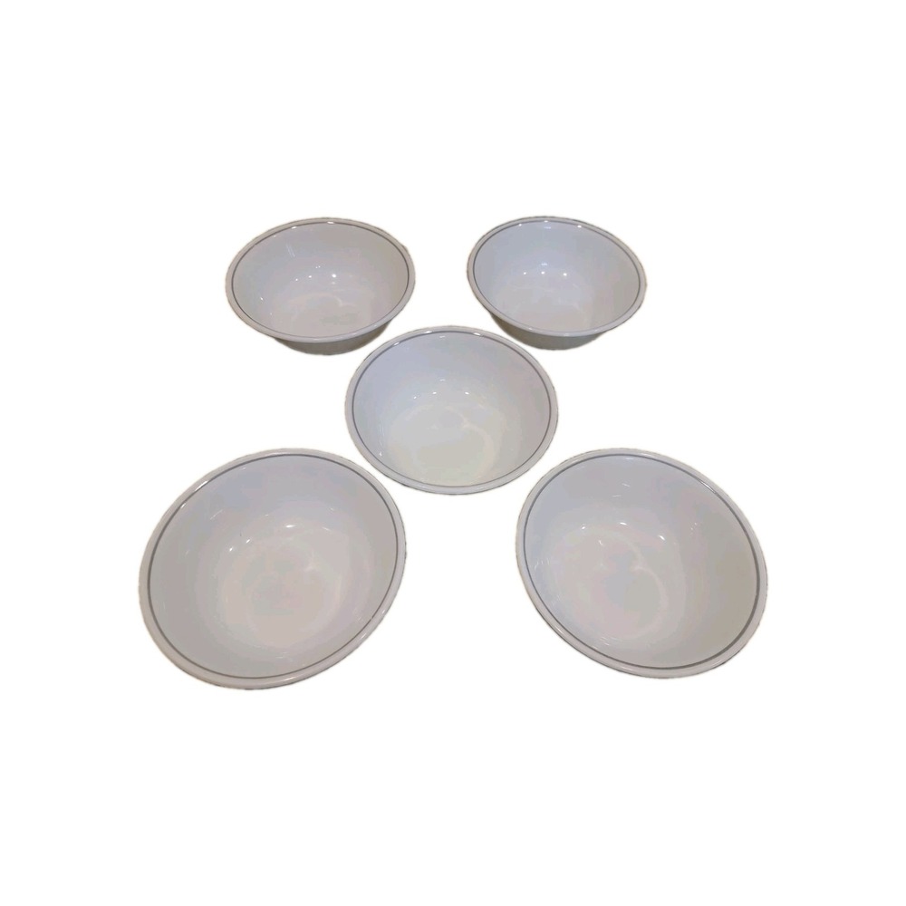 Corelle Ribbon Bouquet Set of 5 Soup Cereal Bowls 6 1/4" white